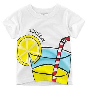 TODDLER UNISEX SQUEEZE PRINT WHITE T-SHIRT